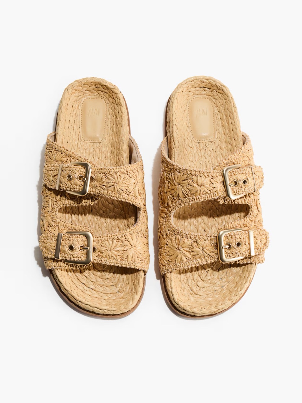 Raffia espadrille footbed sandals - Picture 3 of 7